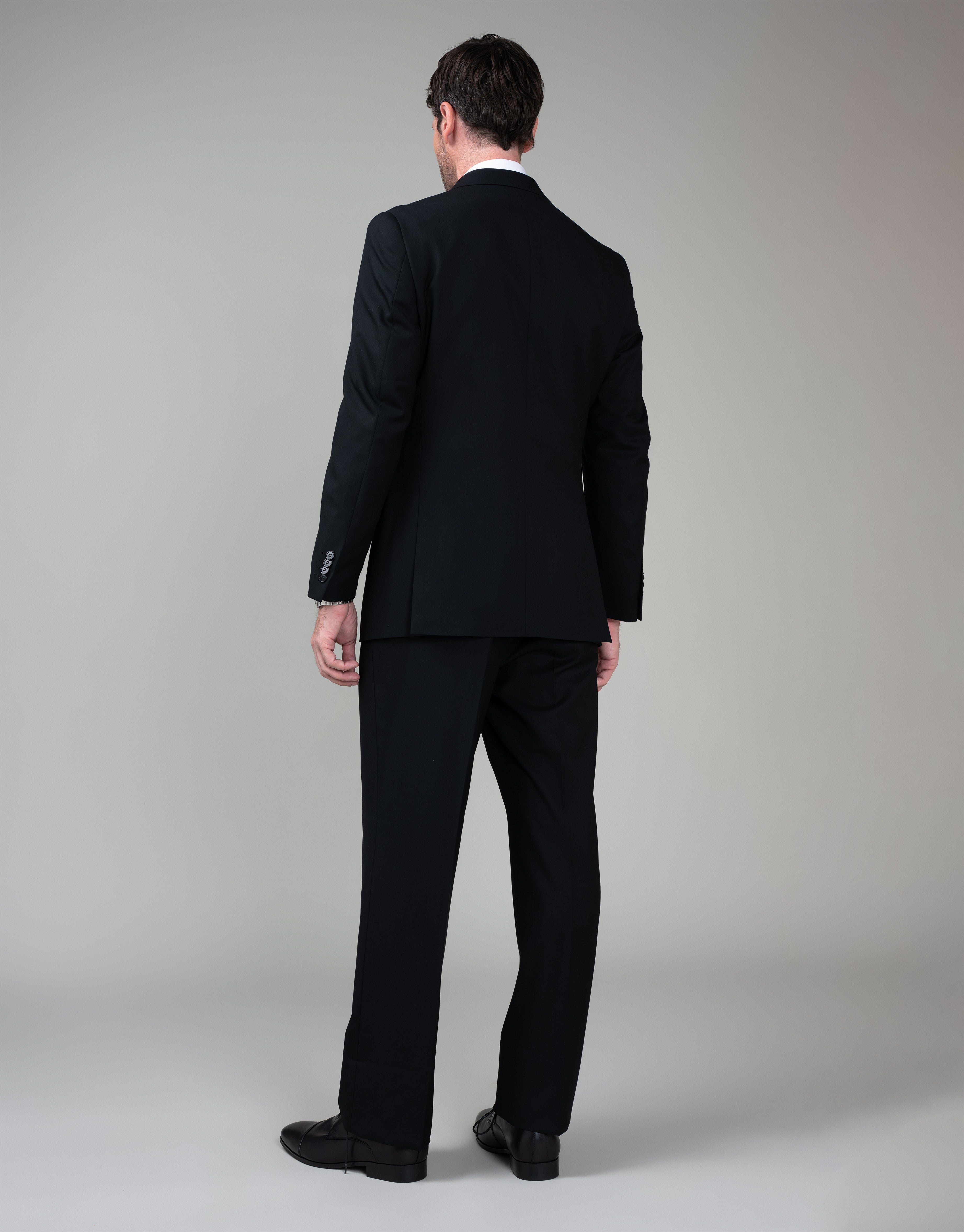 Doppio Jet Black Double Breasted Suit