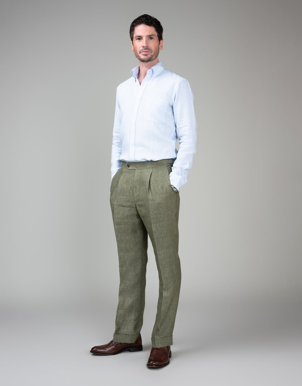 Evans Sage Green Linen Trouser