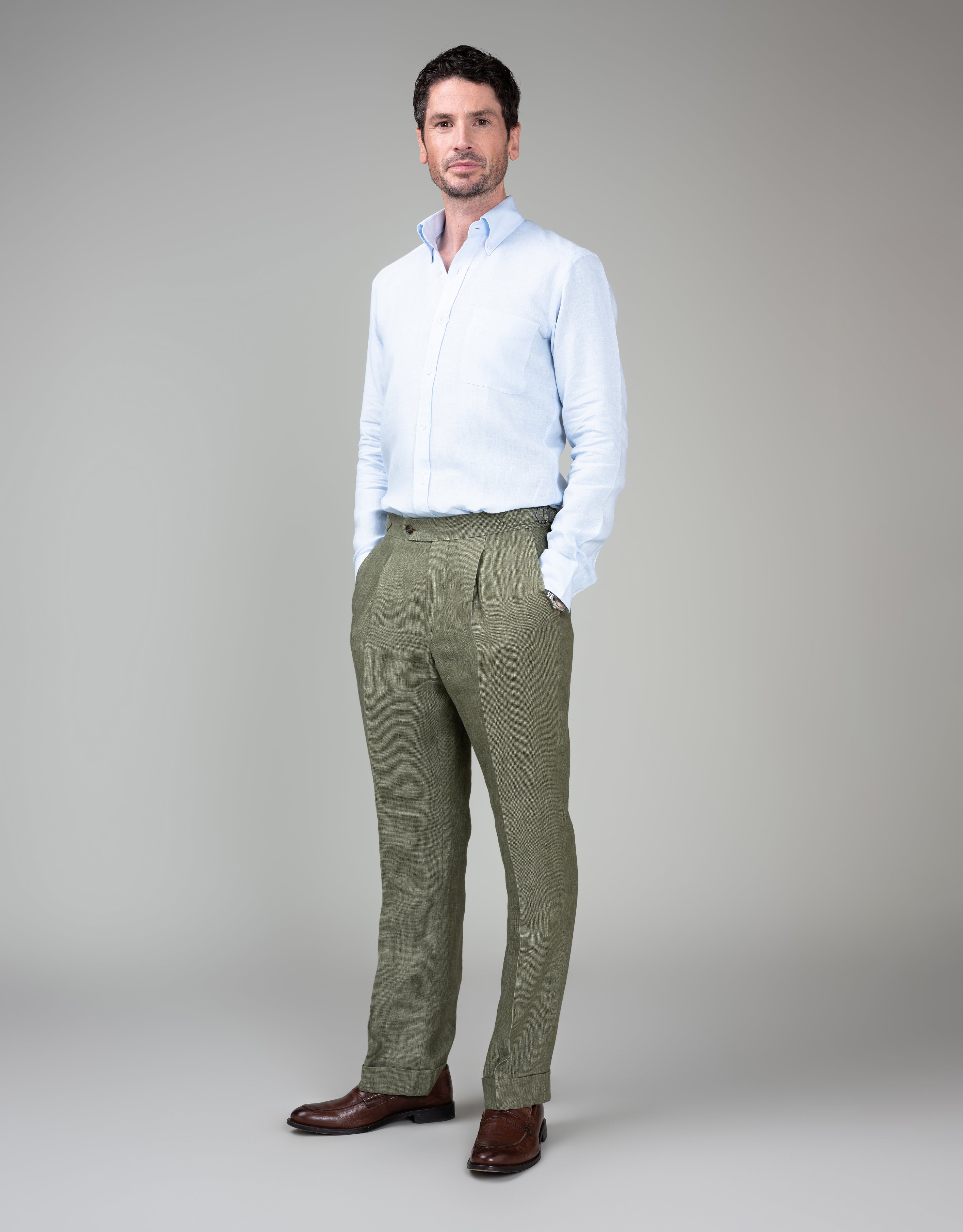 Evans Sage Green Linen Trouser