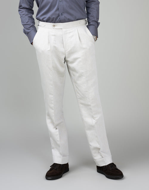 Crete Beige Linen-Cotton Trouser