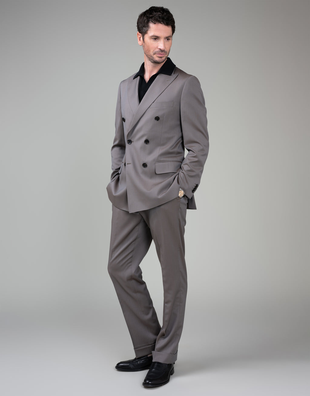 Doppio Brown Solaro Double Breasted Suit
