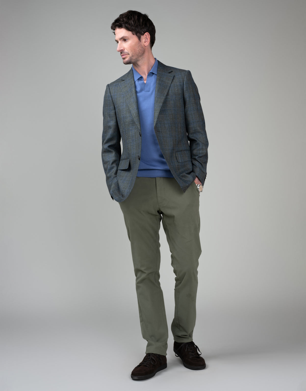 Tyler Sage Green Textured Chinos