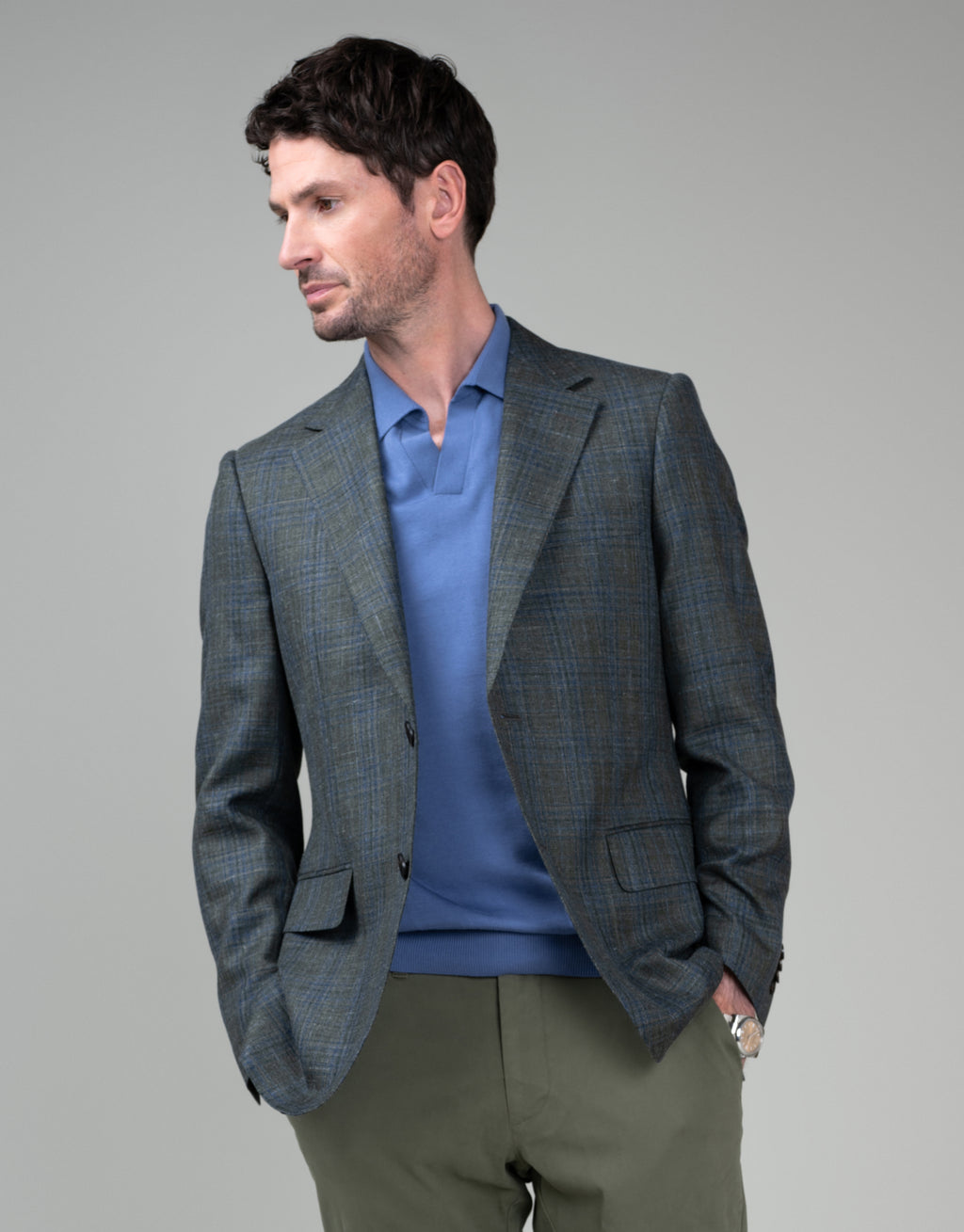 Cooper Forest Green & Navy Check Blazer