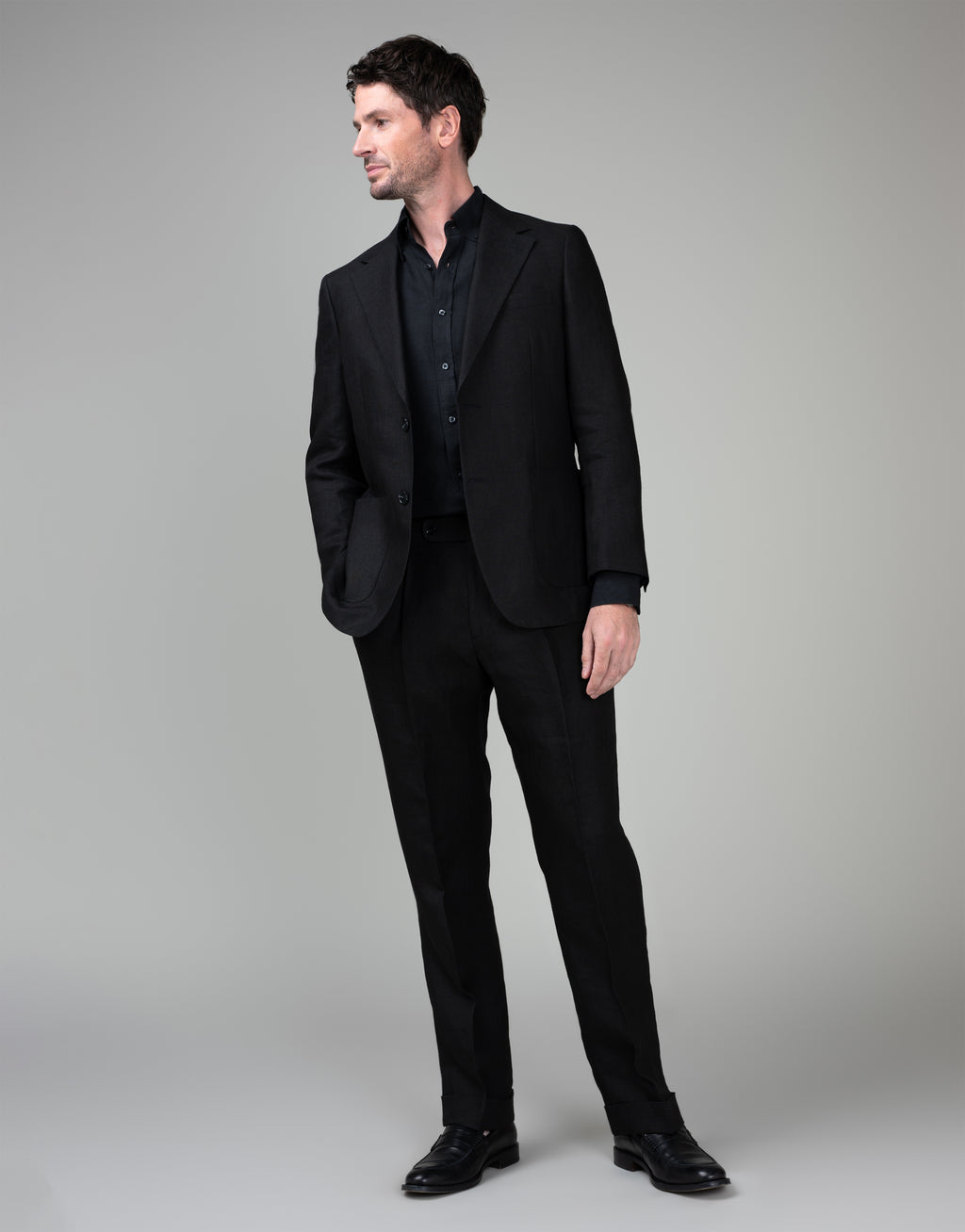 Ohope Black Belgian Linen Shirt