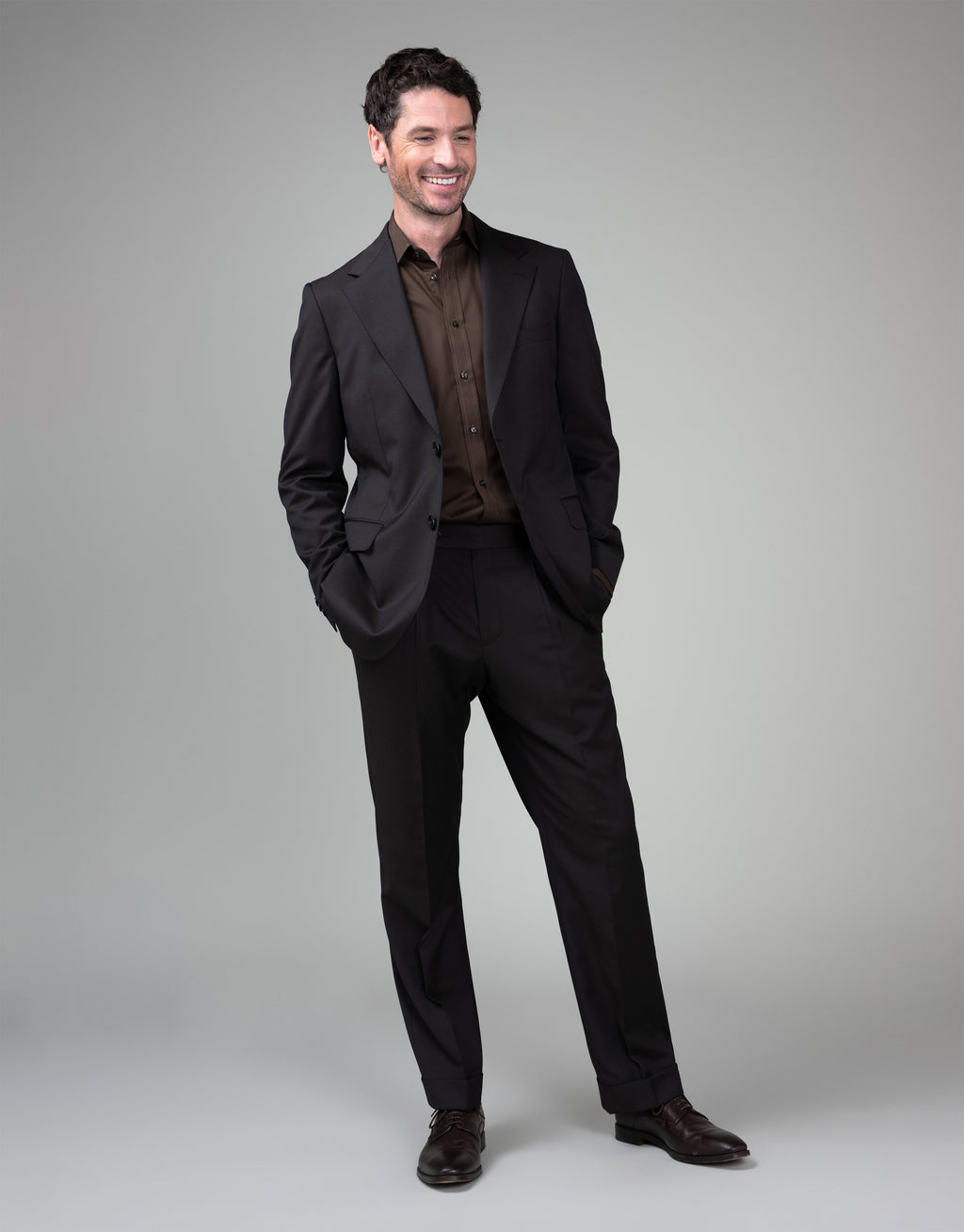 London Chocolate Brown Sateen Shirt