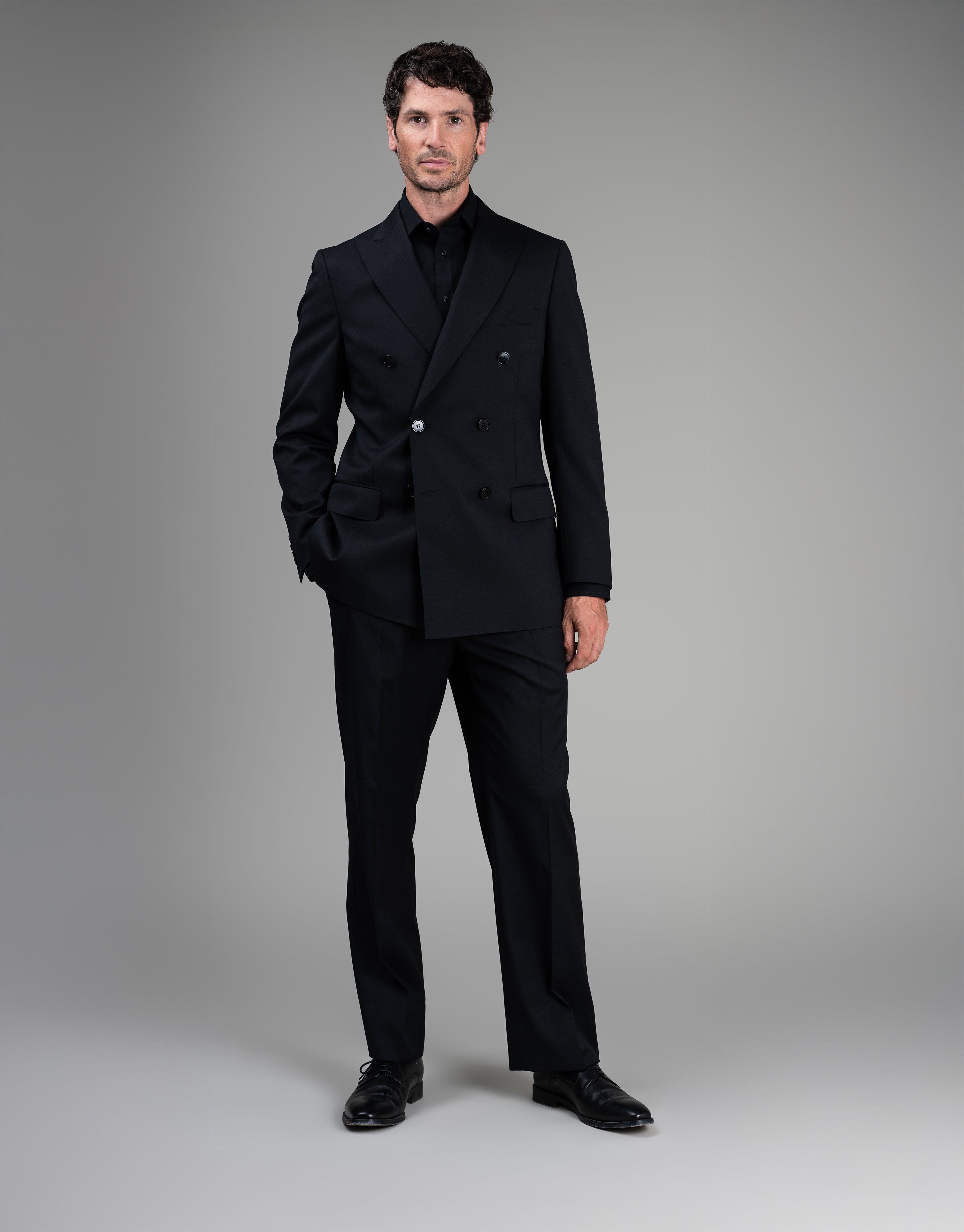 Hire Brando Black Double Breasted Suit Jacket