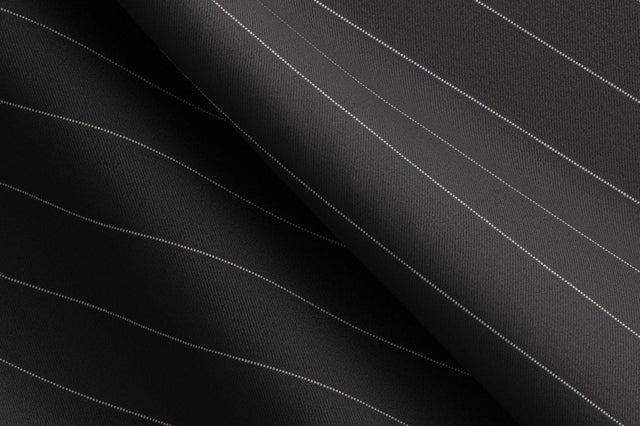 Made To Measure Black/White Pin Dot Fancy Stripe 2 Piece Suit