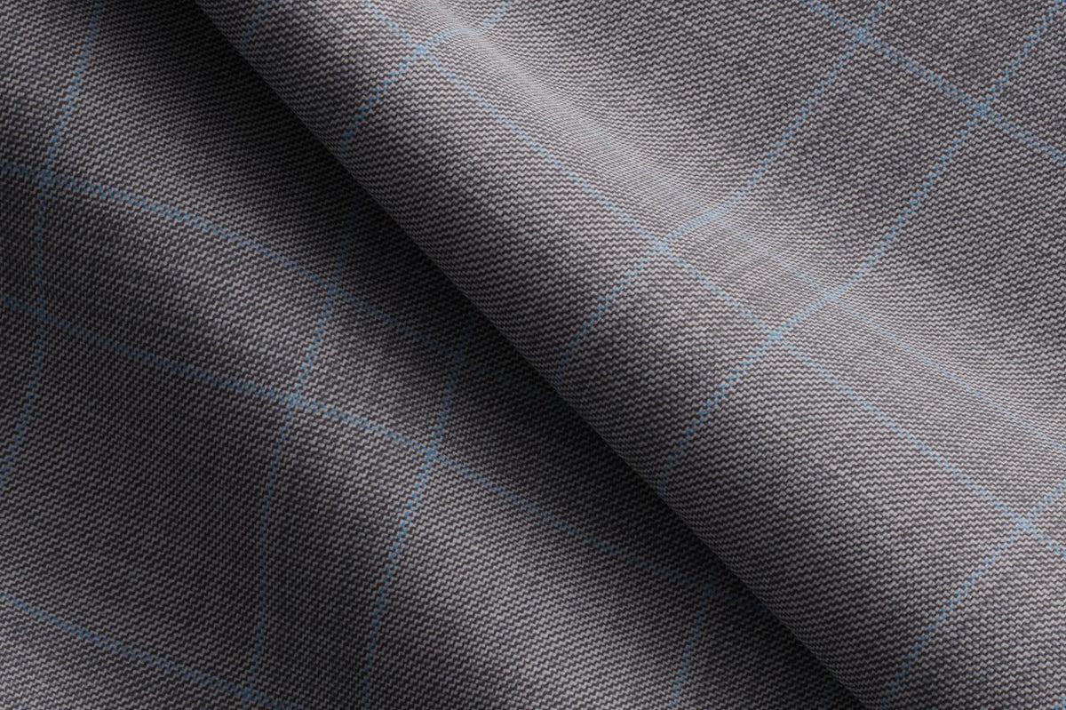 Made To Measure Grey and Blue Check Trouser