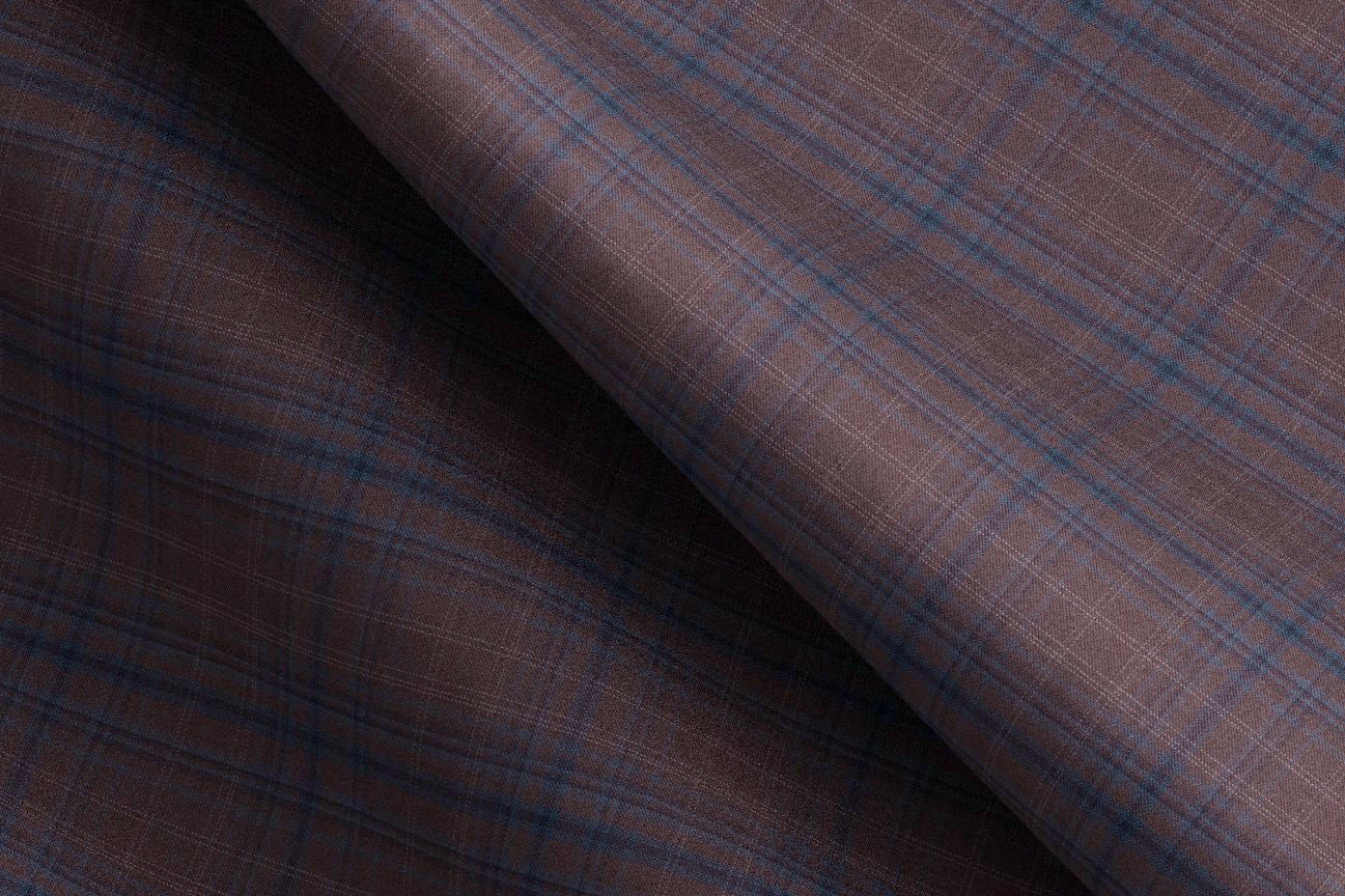 Made To Measure Bordeaux with Blue and Light Pink Check Jacket