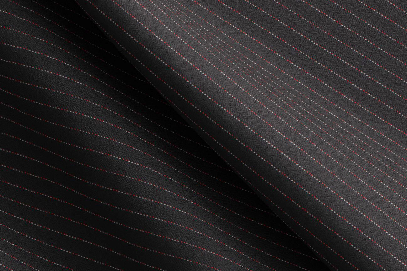 Made To Measure Black/Red Pin Dot Fancy Stripe Trouser