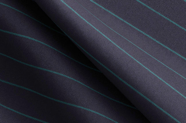 Made To Measure Navy with Jade Green Chalk Stripe 2 Piece Suit