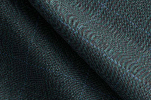 Made To Measure Spruce Split Matt Glen with Blue Windowpane 2 Piece Suit