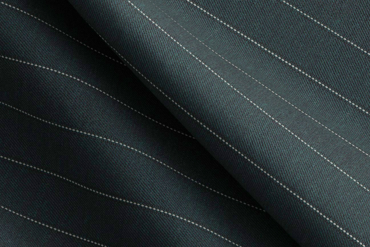 Made To Measure Bottle Green/White Pin Dot Fancy Stripe Trouser