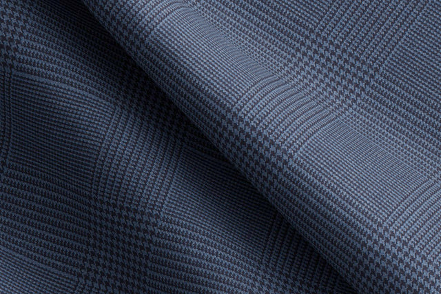 Made To Measure Slate Blue Glen Check Trouser