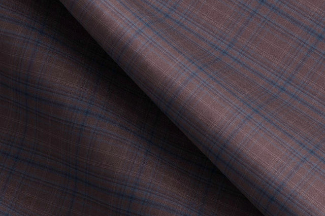 Made To Measure Bordeaux with Blue and Light Pink Check Jacket