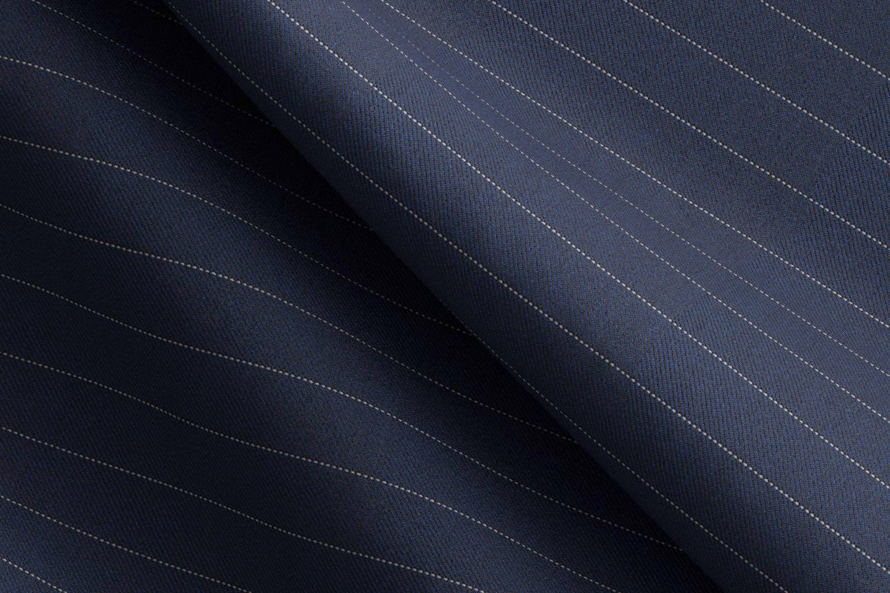 Made To Measure Blue Pin Dot Stripe Trouser