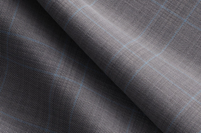 Made To Measure Grey and Blue Check 2 Piece Suit (customized RMB9BEA8CP-257224)