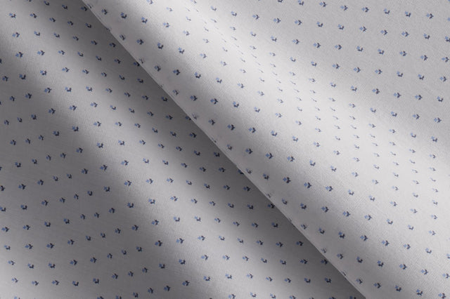 Made to Measure White with Blue Print Shirt