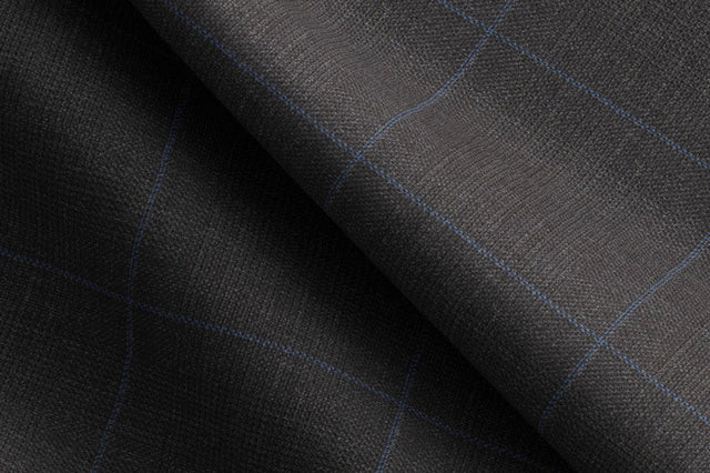 Made To Measure Charcoal Glen Plaid/Blue Windowpane Trouser