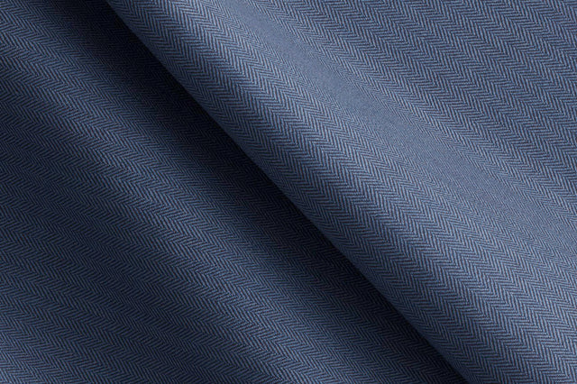 Made To Measure Blue Herringbone Trouser