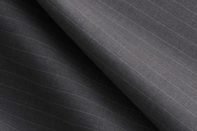 Made To Measure Mid Grey Pin Dot Stripe 2 Piece Suit