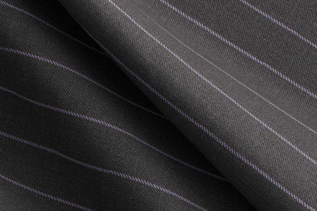 Made To Measure Grey with Lilac Chalk Stripe 2 Piece Suit