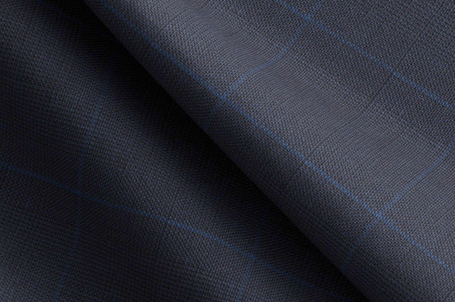 Made To Measure Navy Glen Plaid/Blue Windowpane Trouser