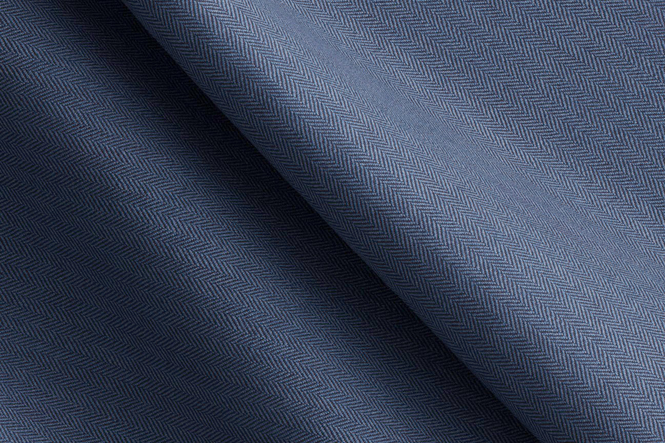 Made To Measure Blue Herringbone 2 Piece Suit