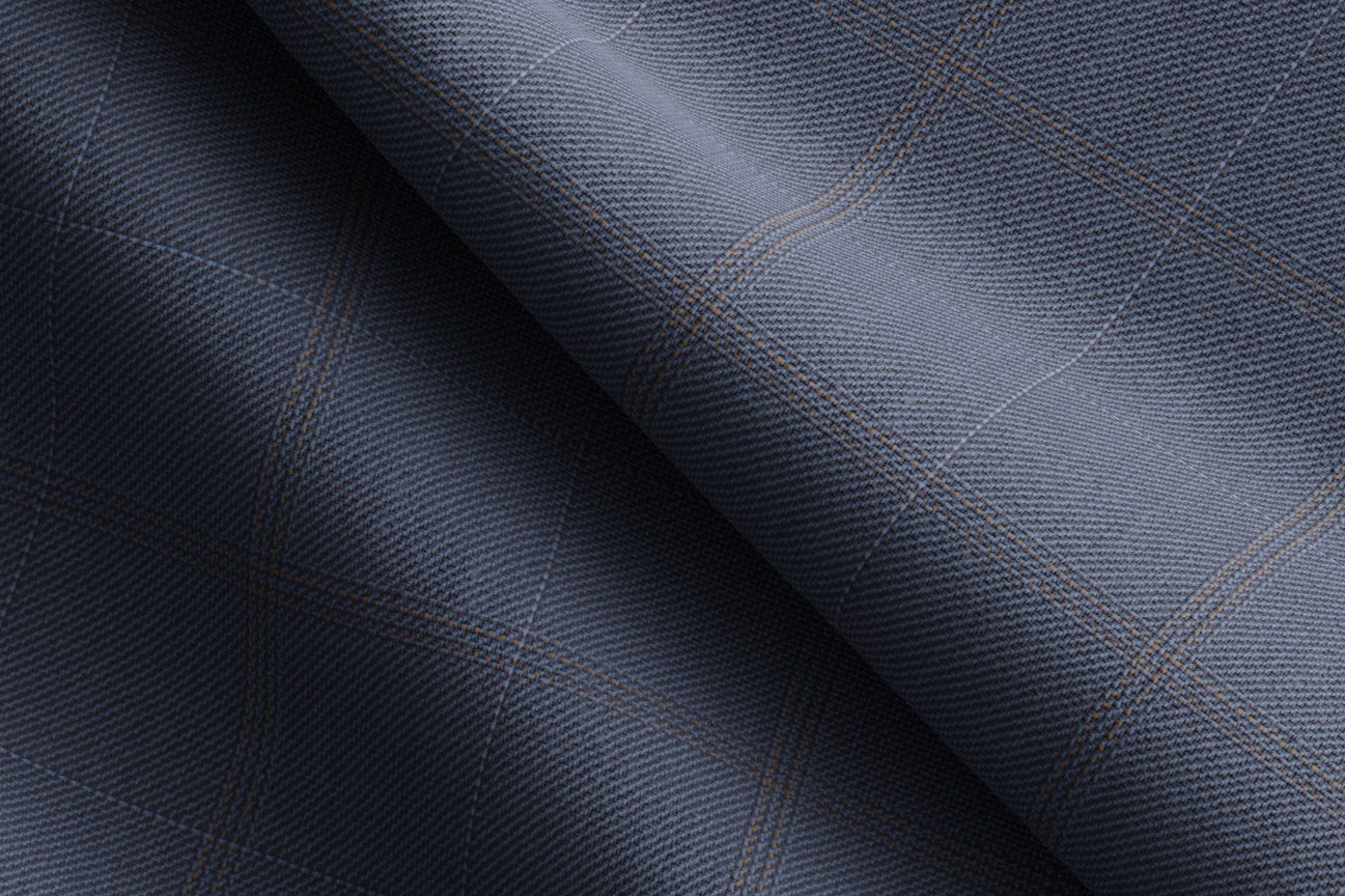 Made to Measure Steel Blue & Rust Glen Check Blazer
