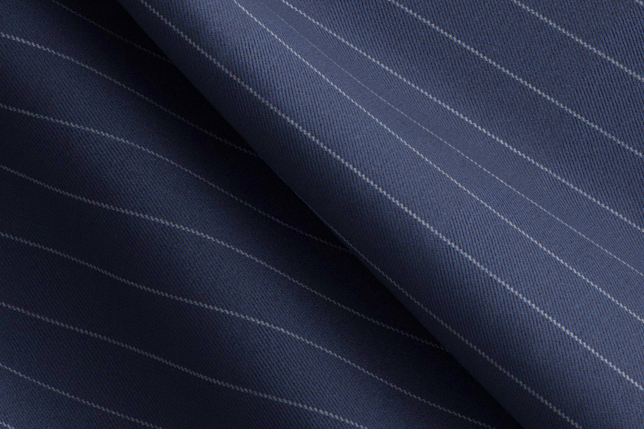 Made To Measure Blue Chalk Stripe Trouser