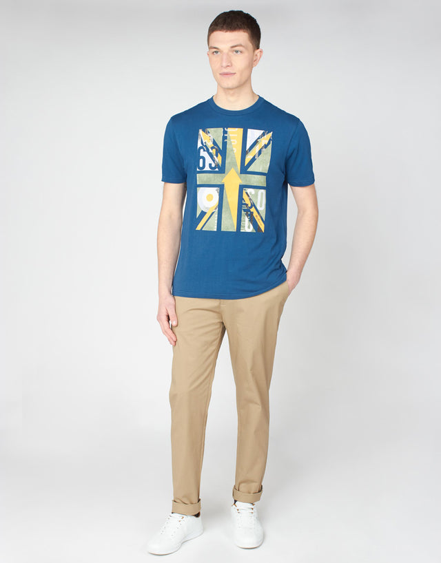 Ben Sherman Typography Flag Sea Tee