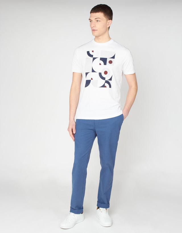 Ben Sherman Geo Abstract White Tee