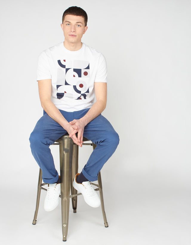 Ben Sherman Geo Abstract White Tee