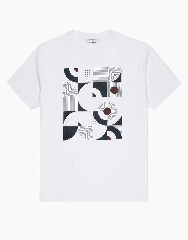 Ben Sherman Geo Abstract White Tee