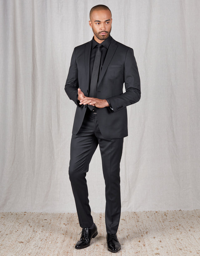 Buy online Black Solid 2-piece Suits Suit from top wear for Men by Hangup  Trend for ₹2699 at 73% off | 2024 Limeroad.com