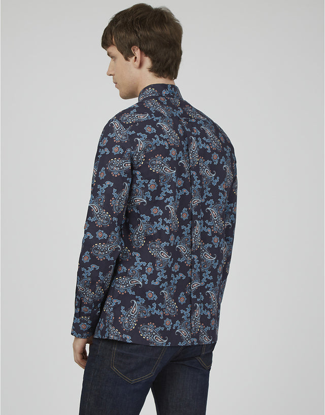 Ben Sherman Large Paisley Print Marine