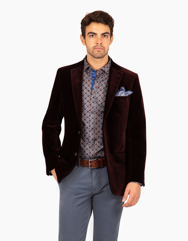 Knight brown geometric dress shirt