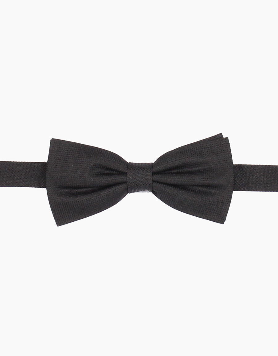 Black Textured Silk Bow Tie