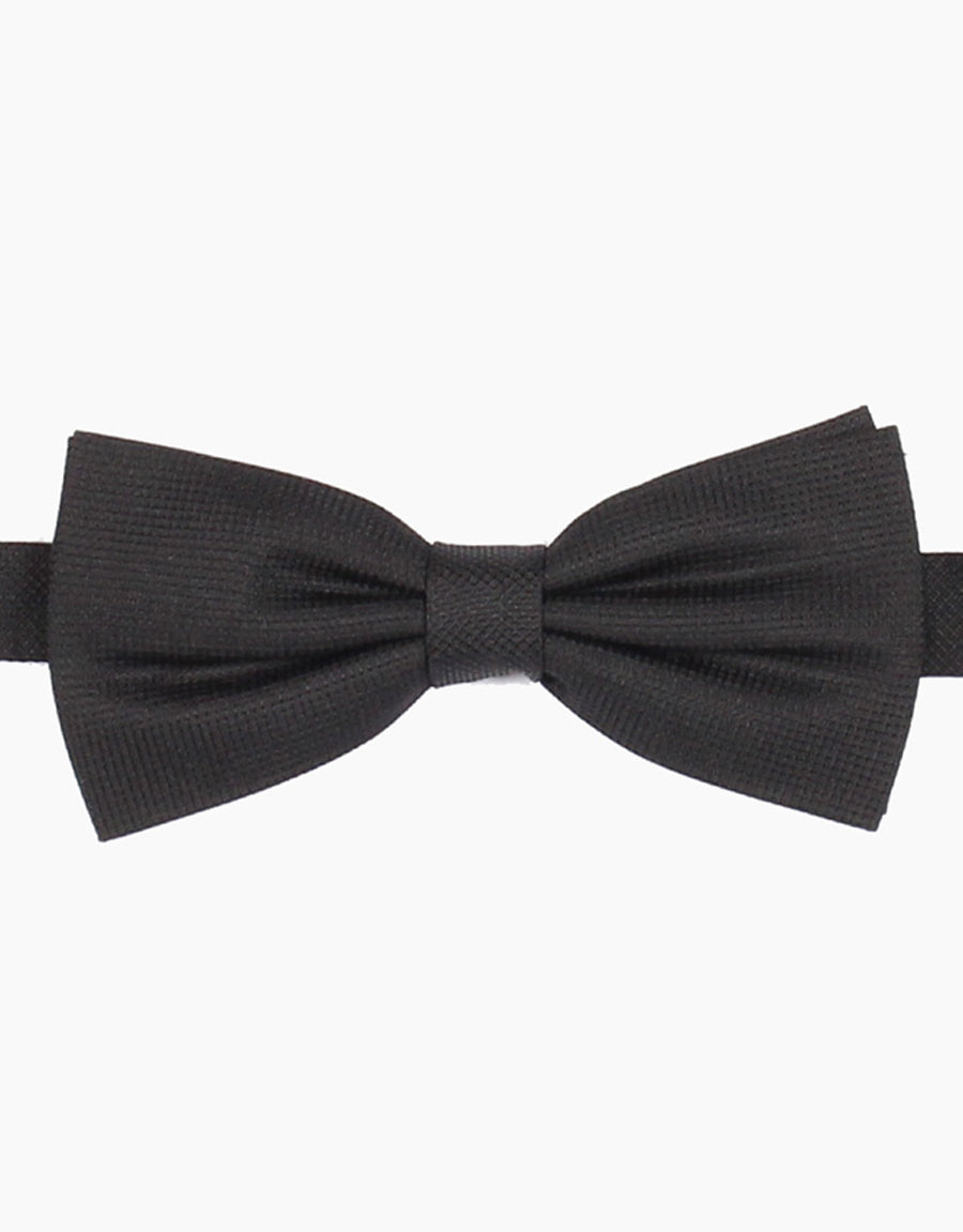 Black Textured Silk Bow Tie
