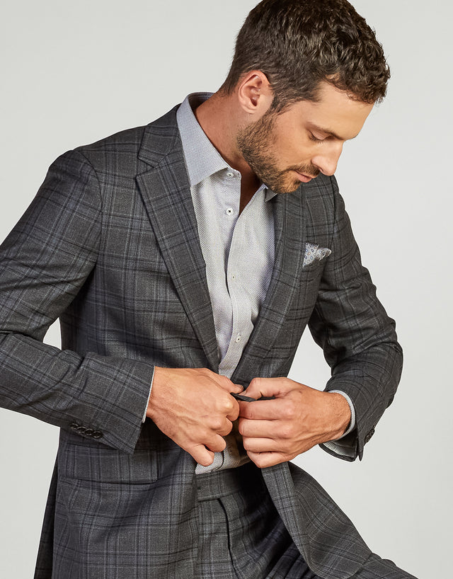 Cooper grey check two piece suit