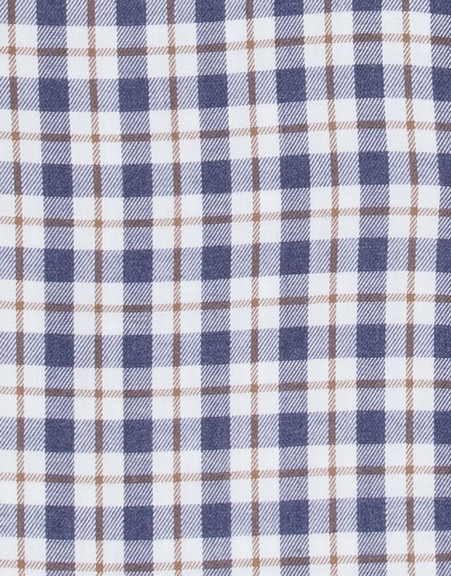 Ohope Navy & Brown Check Flannel Shirt