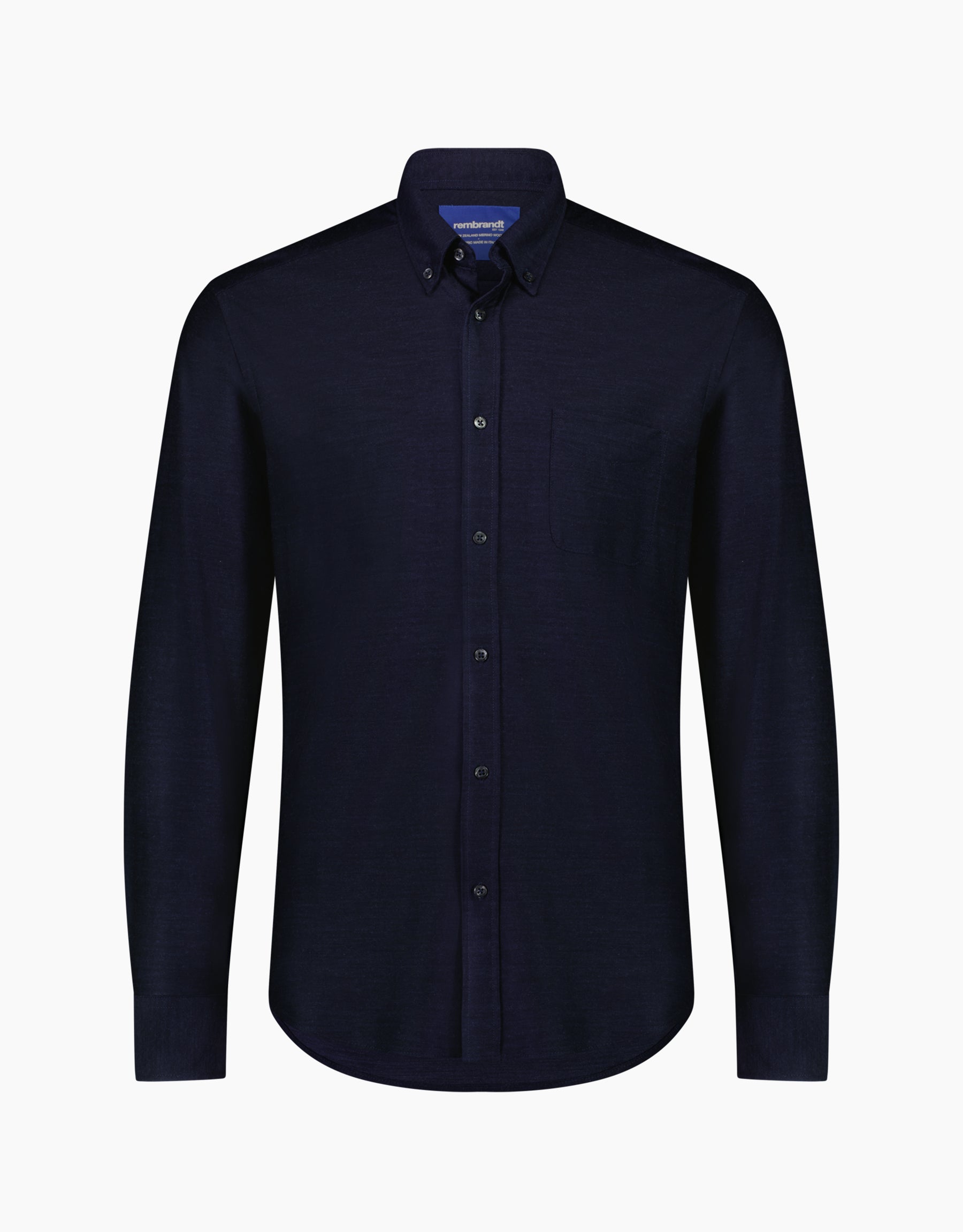 Ohope Navy Merino Wool Shirt