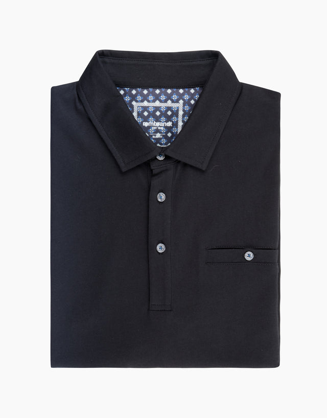 Portofino Black Short Sleeve Polo Shirt