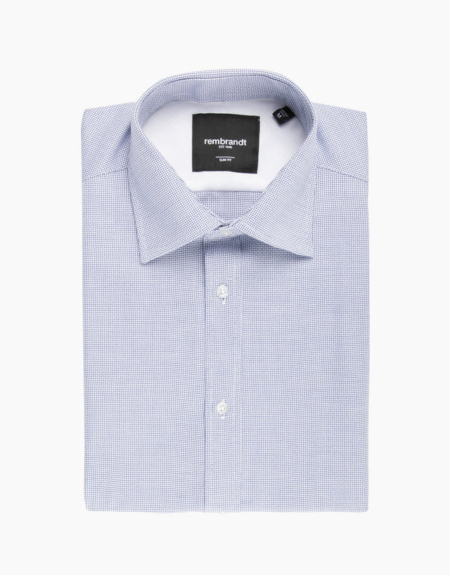 London Blue & White Textured Shirt