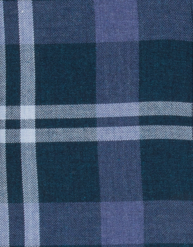 Ohope Navy & Teal Check Flannel Shirt