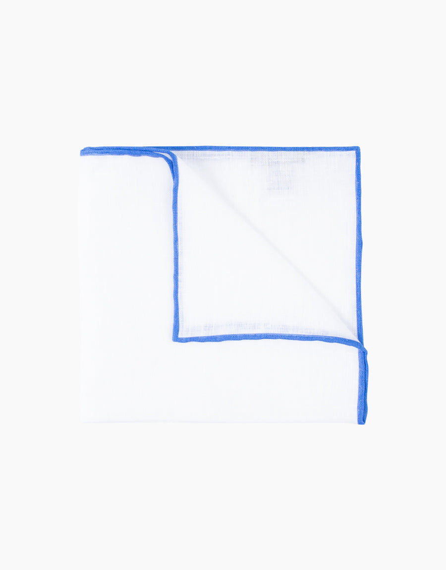 White & Blue Pocket Square