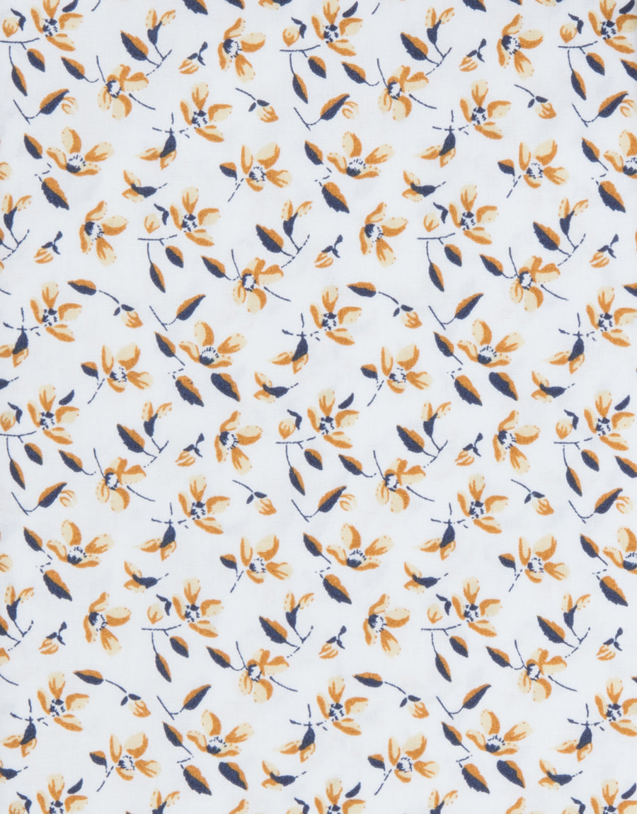 Barbican White & Brown Floral Shirt