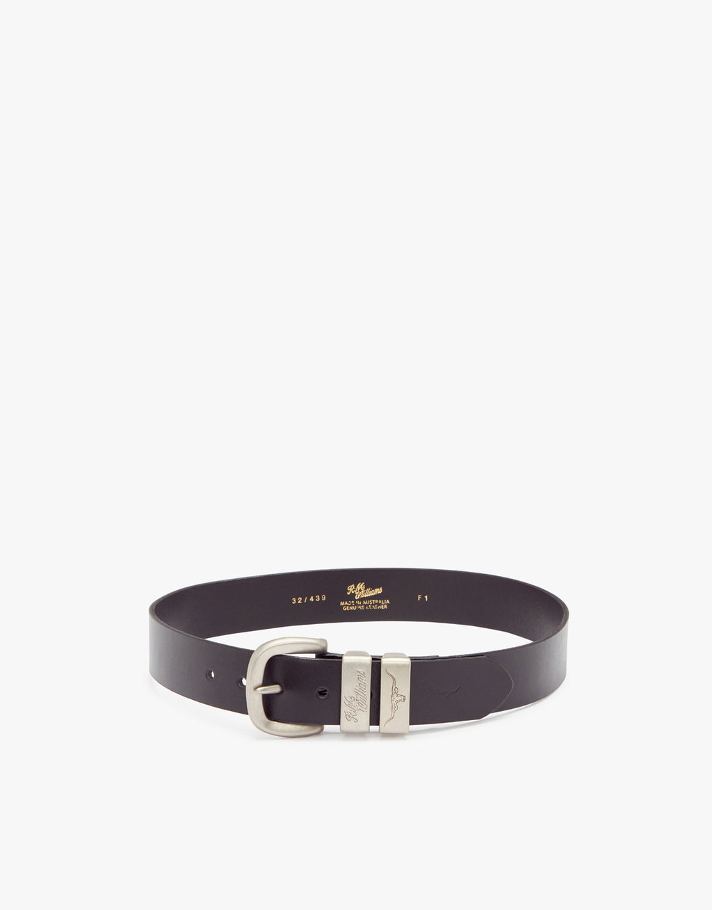 R.M. Williams Solid Hide Black Belt