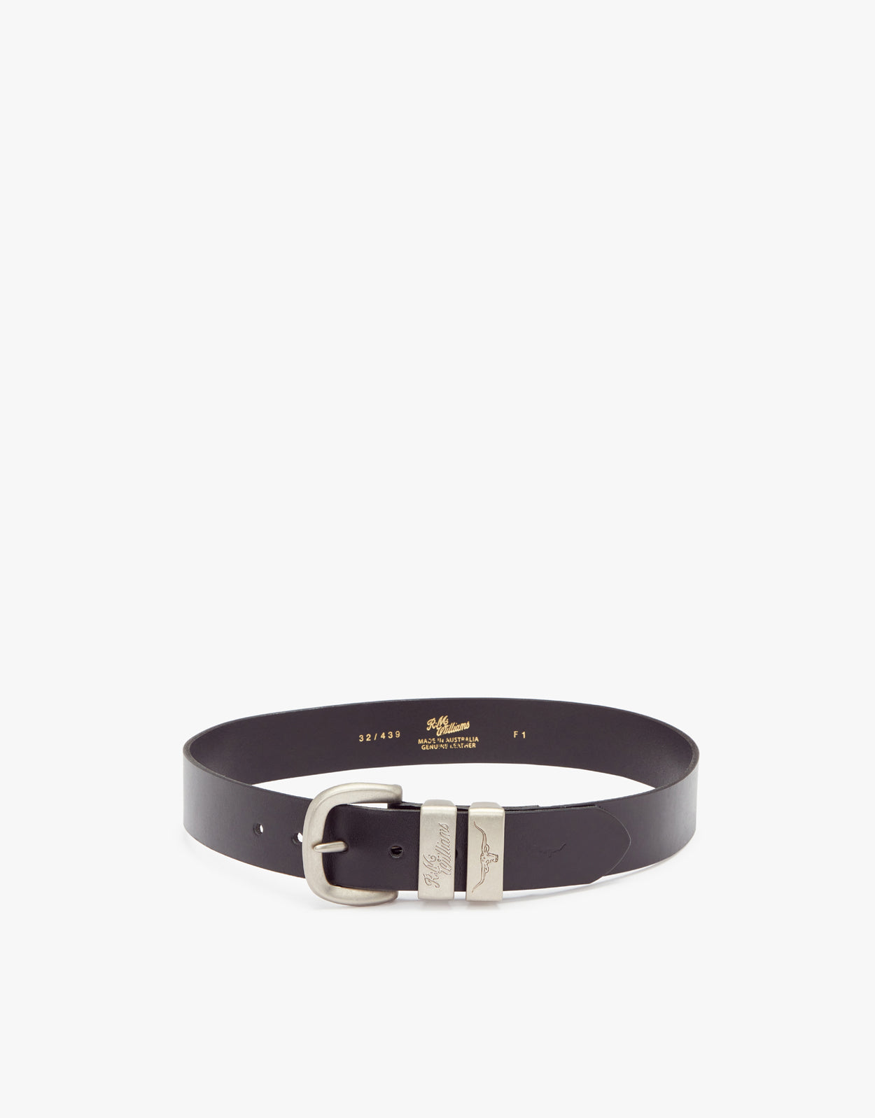 R.M. Williams Solid Hide Black Belt