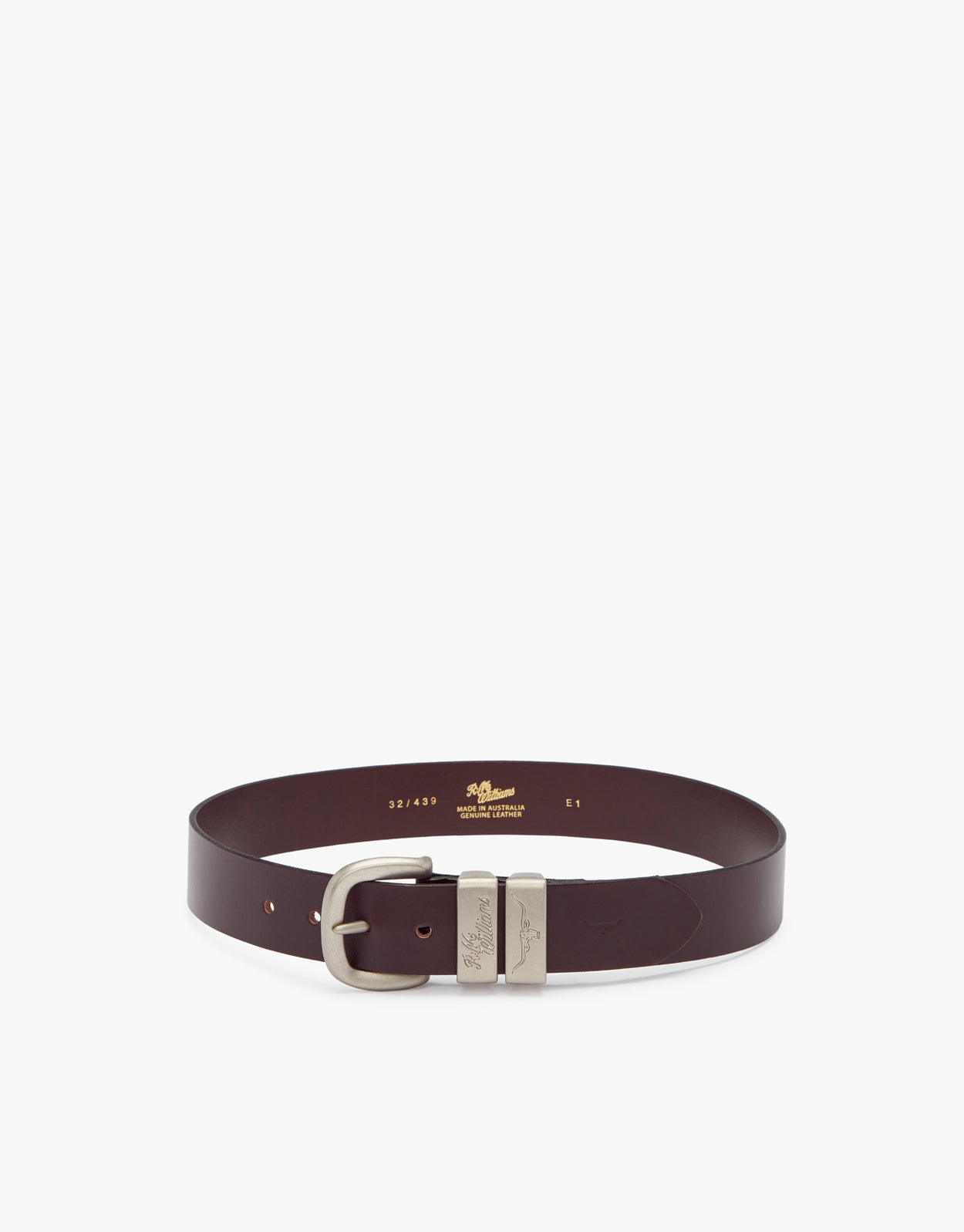 R.M. Williams Solid Hide Chestnut Belt